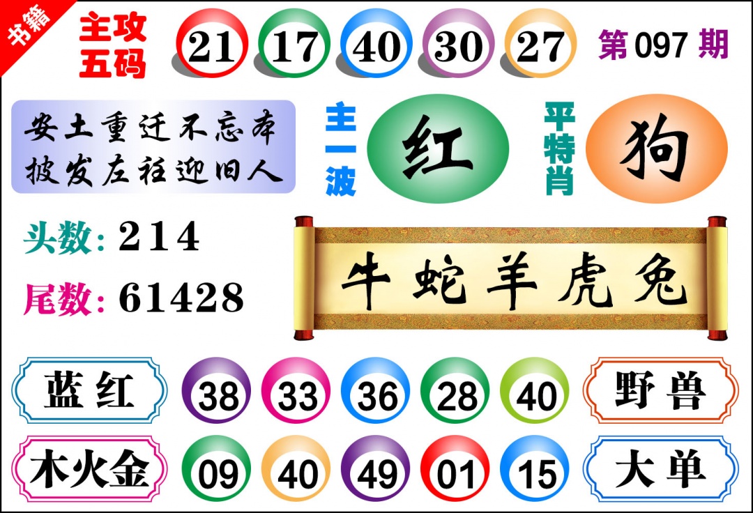 097期澳门主攻五码[图]
